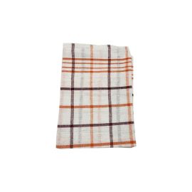 BYFT Orchard Tea Towel 50 x 70 Cm Green & Orange Multi Checks Yarn Dyed 100% Cotton Set of 06