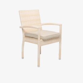 Malta White Dining Armchair