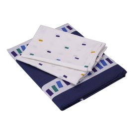 Printed Flat Sheet Set - Encre Blue