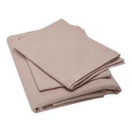 Dyed Flat Sheet Set - Beige Sable Flat Sheet (240x260cm) + Pillow Cases (50x80cm)