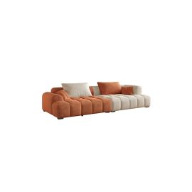 Bianca Modular Sofa in Corduroy Fabric in Orange and White Color Modular Sofa 200cm