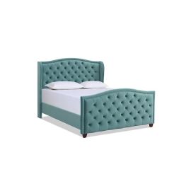 Marlon Tufted Upholstered contemporary Bed 100x200cm Single size Bed in Teal Color