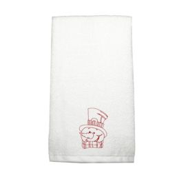 BYFT Iris Embroidered For You Hand Towel 50 x 80 Cm 600 Gsm White 100% Cotton Snowman with Scarf and Cap Set of 01