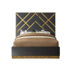 Wayfair Velvet Bed 120x200cm Twin size Bed in Dark Grey Color