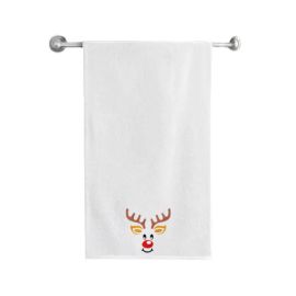 BYFT Iris Embroidered For You Bath Towel 70 x 140 Cm 600 Gsm White 100% Cotton Reindeer Set of 01