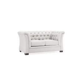 Maharat Al Bahar Chester Hill Sofa, Tufted Loveseat Sofa 2 Seater in White Color 160X80X80cm