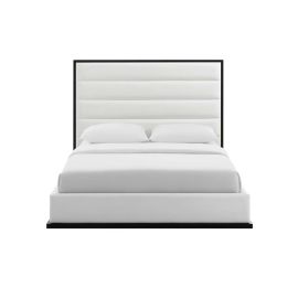 Ashland Faux Leather Bed White 120x200cm Twin size Bed in White Color