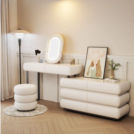 Modern Vanity Table -White Swan - Dressing Table Solid Wood Marble Top