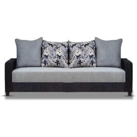 3 Seater Sofa For Living Room (Black Grey Fabric)
