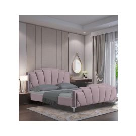 Jackson Upholstered Bed 180x200cm King size Bed in Pink Color