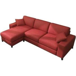4 Seater L Shape Sofa Set For Living Room (Maroon Fabric) (LHS)