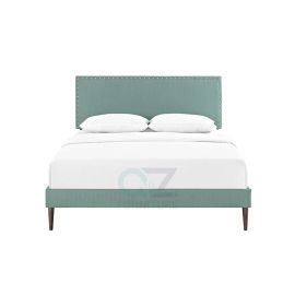 Lyka Fabric Bed 100x200cm Single size Bed in Teal Color