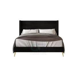 Chester Upholstered Bed 100x200cm Single size Bed in Black Color