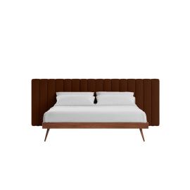 Megane Channel Tufted Bed 200x200cm Super King Bed in Brown Color