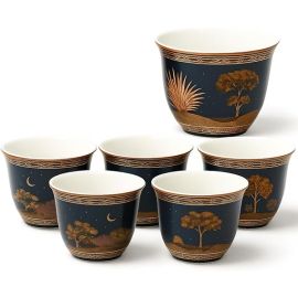 Arabic Coffee Cups Set of 6 - Blue Moon