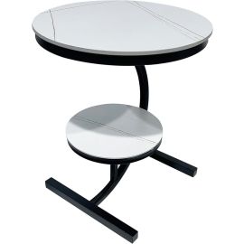 Maple Home Accent Side Table Luxury Sturdy Metal Frame Legs Coffee Table Marble Top End Table -CY31-White