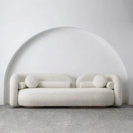 Maple Home Decoration Lamb Fleece Sofa Set Modern Nordic Minimalist Style Sofa Long Bench Living Room Cafe Shop Hotel Home Sofa Furniture