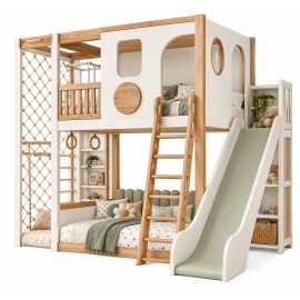 Cozy Custom-Made Kids’ Loft Bed & Adventure Play System