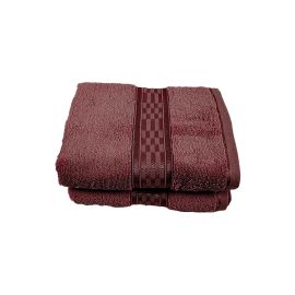BYFT Home Ultra Hand Towel 50 x 90 Cm 550 Gsm Burgundy 100% Cotton Set of 02
