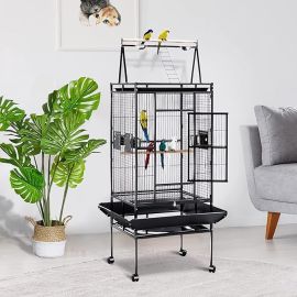 NeoStyle 173cm Large Bird Cage, Parrot Cage,Parakeet Cage,Bird Villa Macaw Cage with Play Top and Rolling Stand,Large Space Cage for Large Parrots (76cm*81cm*173cm)