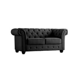Maharat Al Bahar Chester Hill 2 Seater Fabric Sofa Black 160x80x80cm