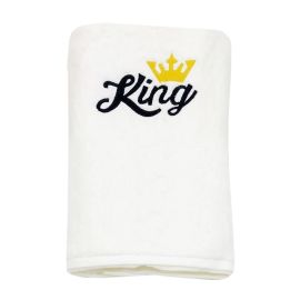 BYFT Iris Embroidered For You Hand Towel 50 x 80 Cm 600 Gsm White - 100% Cotton King Black Thread Set of 01