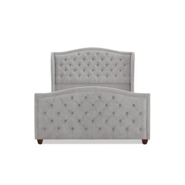 Marlon Tufted Upholstered contemporary Bed 160x200cm Queen size Bed in Grey Color