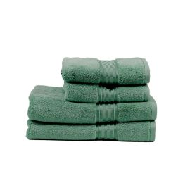 BYFT Home Ultra Hand Towel 50 x 90 Cm Bath Towel 70 x 140 Cm 550 Gsm Green 100% Cotton Set of 04