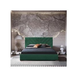 Fiza Channel Tufted Bed 160x200cm Queen size Bed in Green Color