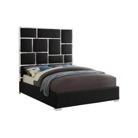 Dietz Upholstered Bed 180x200cm King size Bed in Black Color