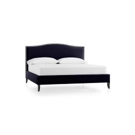 Fillmore Nailheaded Trimmed Fabric,180x200cm King size Bed in Black Color