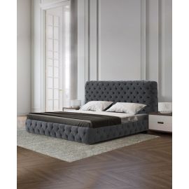 Abberton Buttoned Velvet Upholstered Bed
