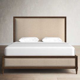 Addison Upholstered 100x200cm Single Bed in Beige Color