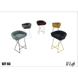 Modern Airstrike Bar Stools 1, Counter Height Barstools with Oval Shaped Armrest