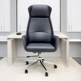 SBF Executive High Back Office Chair – Ergonomic PU Leather Recliner, Height Adjustable, Tilt Back, Chrome Base, for Home and Office