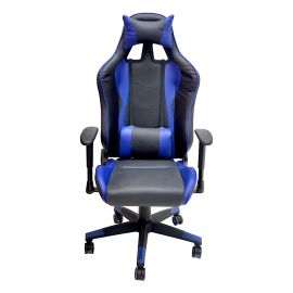 SBF High Back Faux Leather Gaming Chair with 2D Armrests – Reclining Office Chair with Adjustable Height, Headrest, Lumbar Support, Ergonomic Swivel Computer Chair, Blue Black