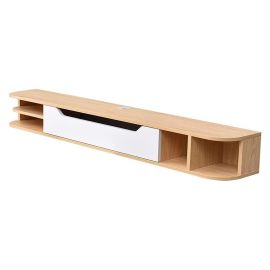 Amazon Wall Mounted Media Console-Oak, White
