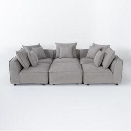 Coburn six piece pit sectional Sofa with Foam and Fiber Filling-Beige
