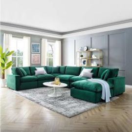 Commix Softer Microfiber Filling Overstuffed Performance 7-Piece Sectional Sofa