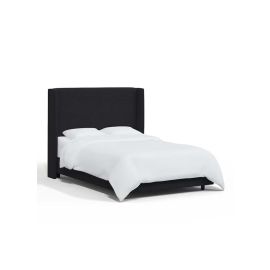 Goodrich Velvet Upholstered Bed 200x200cm Super King Bed in Black Color