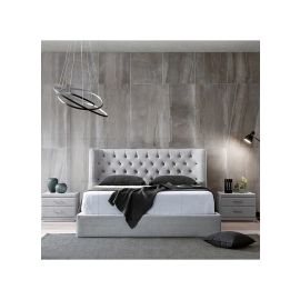 Corinthia Upholstered Bed 100x200cm Single size Bed in Grey Color