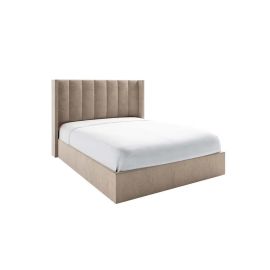 Maddoo Wing Back Bed 200x200cm Super King Bed in Beige Color