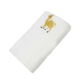 BYFT Iris Embroidered For You Bath Towel 70 x 140 Cm 600 Gsm White 100% Cotton Gold Camel Gold Thread Set of 01