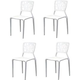Canari Chair Set x4, Modern and Elegant Chair Shines Indoor and Outdoor-White
