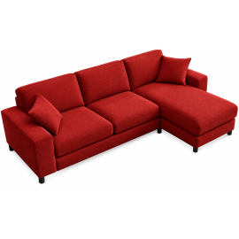 4 Seater L Shape Sofa Set For Living Room (LHS)-Red