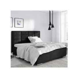 Ibiza upholstered Bed in Velvet Fabric 100x200cm Single size Bed in Black Color