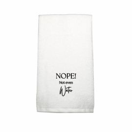 BYFT Iris Embroidered For You Hand Towel 50 x 80 Cm 600 Gsm White 100% Cotton Nope! Not even Water Design Black Thread Set of 01