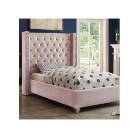 Jennie Tufted Upholstered Bed 160x200cm Queen size Bed in Pink Color