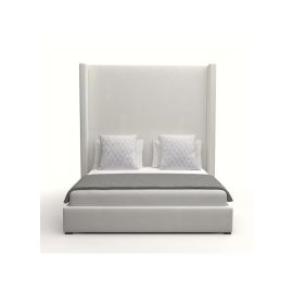 Nora Tall Headboard Upholstered Bed 160x200cm Queen size Bed in White Color