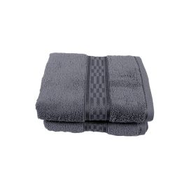 BYFT Home Ultra Hand Towel 50 x 90 Cm 550 Gsm Grey 100% Cotton Set of 02